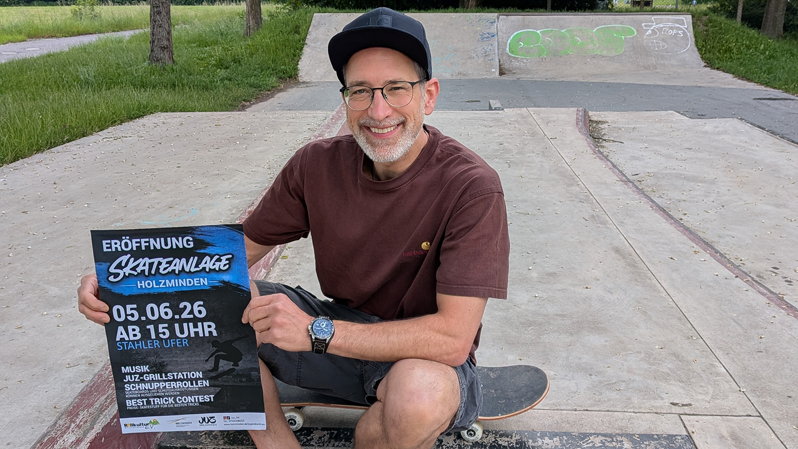 Neue Skateanlage am Stahler Ufer wird am 5. Juni offiziell in Holzminden eröffnet