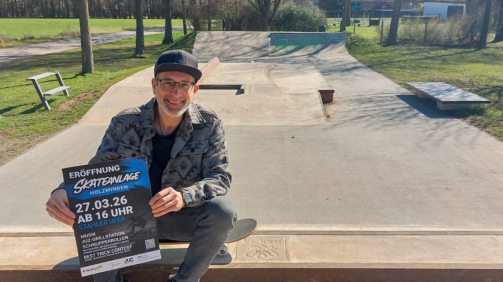 Neugestaltete Skateanlage in Holzminden wird eröffnet: Moderne Betonanlage am Stahler Ufer fertiggestellt